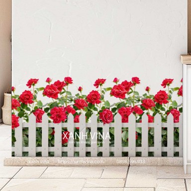 Hàng rào hoa giả - Hoa Hồng Giả